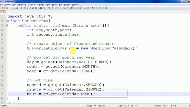 display current date and time in java Example(GregorianCalendar)