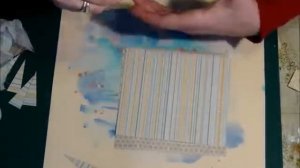 Скрап-страничка с акварельным фоном. Процесс создания. Мастер-класс по скрапбукингу.