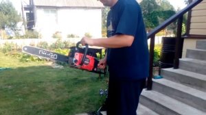 Обзор китайской бензопилы Maxcut 146, запуск ч.4