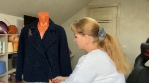 Кардиган с отложным воротником "Космос" из букле