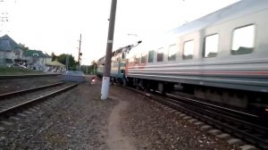 Отправление ЧС7-056 (ТЧЭ-1) с фирменным поездом №119 "Москва-Северодвинск"