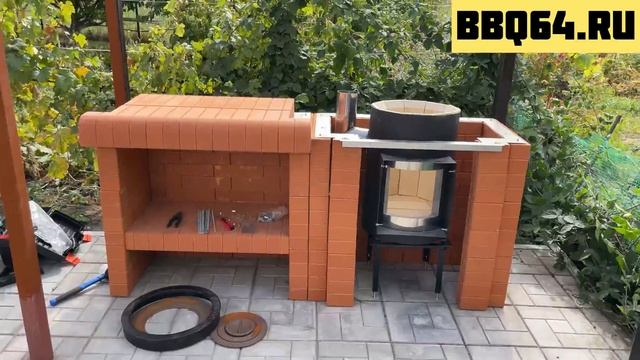 Монтаж готового комплекта барбекю из кирпича bbq64