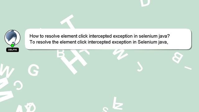 How to resolve element click intercepted exception in selenium java?