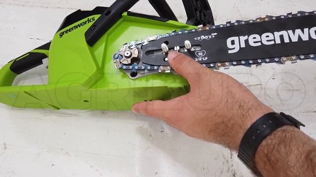 Agrieuro Montagevideo Akku-Kettensäge Greenworks GD40CS15 - Schwert 35 cm - Akku 4Ah