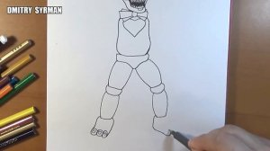 How to draw broken Mangle, FNaF, Как нарисовать сломанную Мангл, ФНаФ