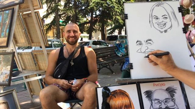 Шаржист в рисует шарж маркером за 3 минуты. смотреть онлайн