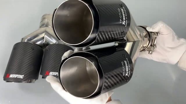 Насадки двойные на глушитель Акрапович