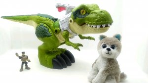 Т-Рекс и щенок Митя! Обзор игрушки IMAGINEXT Большой динозавр Ти-Рекс GBN14