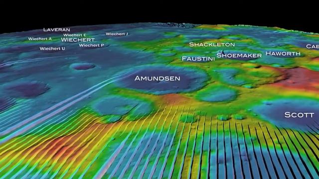 The Lunar South Pole in 3D - by The Lunar Reconnaissance Oribiter (LRO) смотреть онлайн