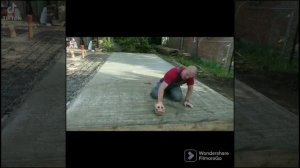 ЗАТИРКА бетона КИРПИЧОМ