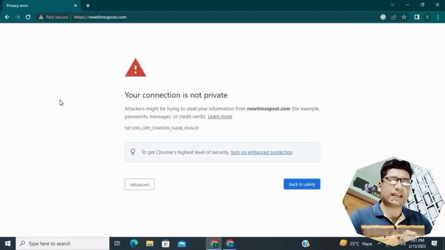 Your connection is not private Google Chrome | net::err_cert_date_invalid | Firefox, Safari Browser