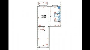 2-комнатная квартира, серия 1-468, хрущевка, зеркальная, линейная, план с точными размерами стен.