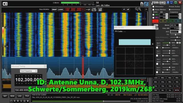 25.05.2020 10:00UTC, [Es], Antenne Unna, Германия, 102.3МГц, 2019км