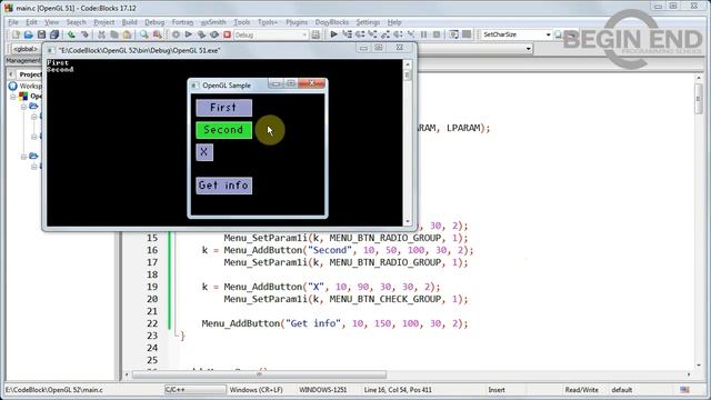 OpenGL - Урок 52 - Модуль меню. Делаем чекбокс и радиобутон (флажок и переключатель). смотреть онлайн