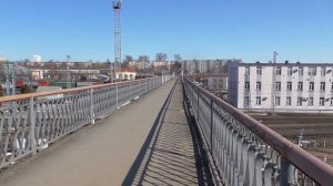 Пешеходный мост. Железнодорожный вокзал. Город Орёл. Видео 2022 год