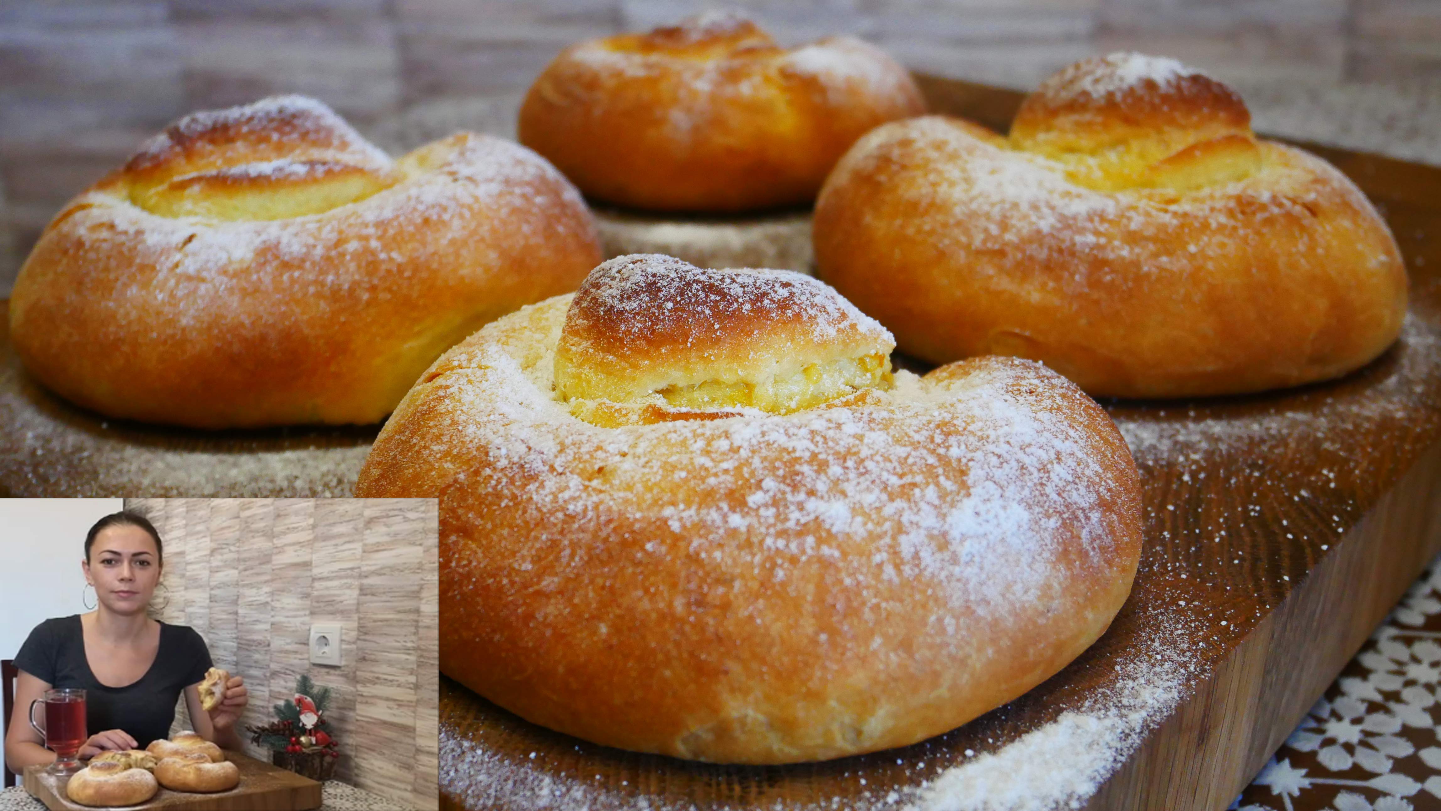 Булочки с вареньем (джемом) Булочки ЭНСАЙМАДА с абрикосовым джемом. МЯГКИЕ как ПУХ!