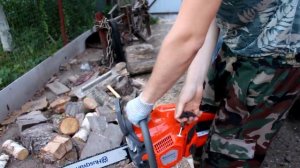 Новая Бензопила. Почему не STIHL, а Husqvarna 130. Первый запуск..mp4