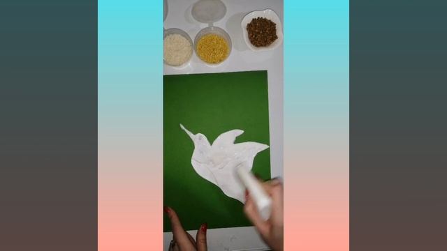 Аппликация из крупы "Колибри" смотреть онлайн