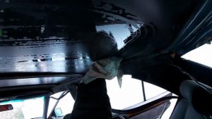 Поклейка ПВХ клеем и установка потолка мерседес w124