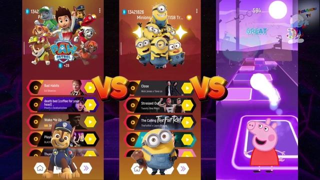 Команда Щенячьего патруля Против Команда Миньонов Против Команда Свинки Пеппы Челлендж для детей смотреть онлайн