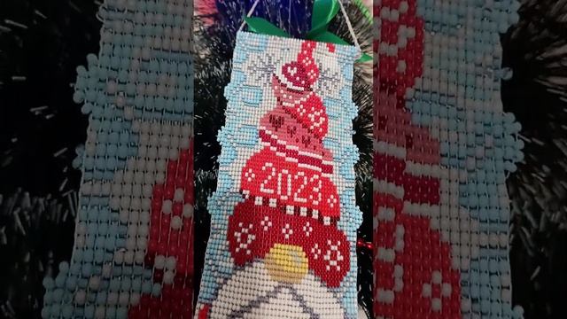 Christmas Gnome Beaded weaving.Merry Christmas and Happy New Year !!!