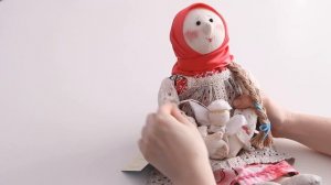 Текстильная кукла "Молодушка с ангелочком", сувенирная мастерская  "Нежный ветер"