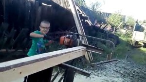 пилорама logosol Данила пилит доски