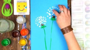 Как нарисовать ЦВЕТЫ - ОДУВАНЧИКИ/ Урок рисования для детей