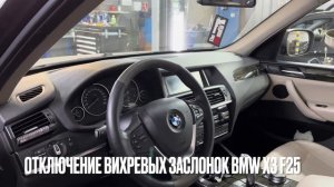 BMW X3 F25 Отключение вихревых заслонок / Off flaps for BMW X3 F25