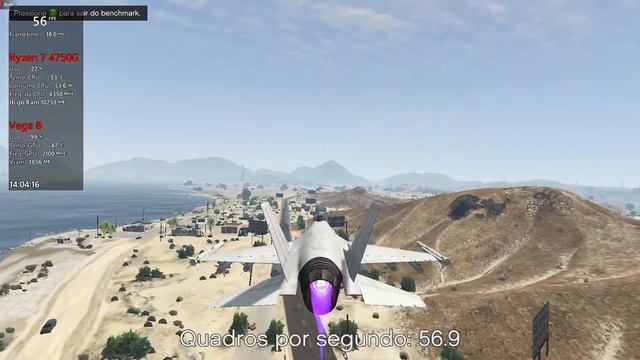 Ryzen 7 4750G com Vega 8 no GTA V (1080P Normal BenchMark). смотреть онлайн