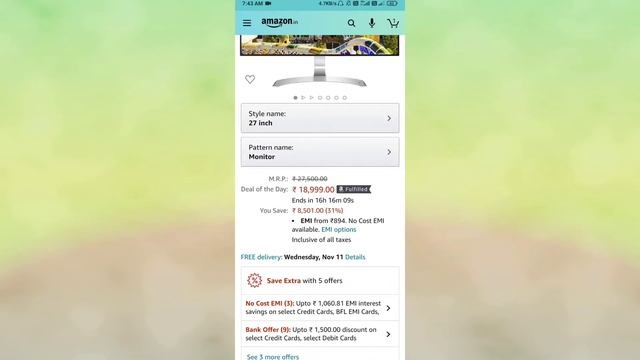 LG 27 inch 4 Side Borderless LED Monitor - Color Calibrates Full HD, IPS Panel Silver/White смотреть онлайн