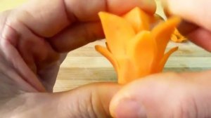 How to Make Carrot Flowers - Vegetable Carving Garnish - Sushi Garnish - Food Decoration