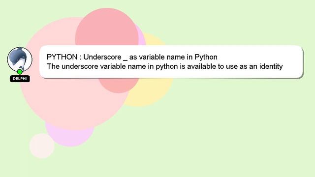 PYTHON : Underscore _ as variable name in Python