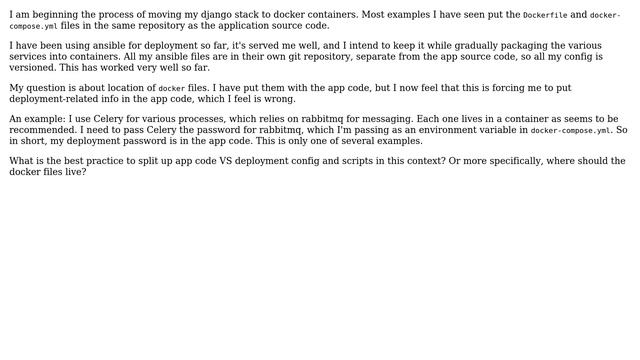Software Engineering: Splitting application code and docker deployment files смотреть онлайн