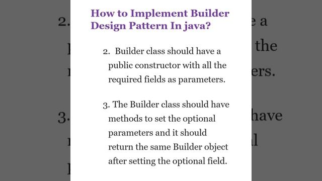 Builder Design Pattern Explained in short @javasip-official