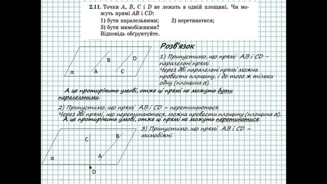 ГДЗ. Розв'язок завдань 2.10-2.14 з геометрії. Підручник Істер. Математика 10 клас смотреть онлайн