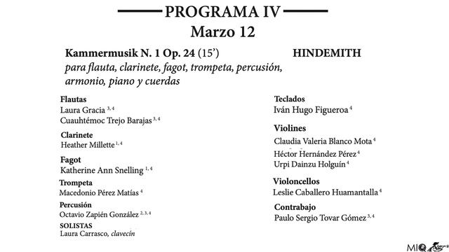 | SINFONIETTA MIQ | PROGRAMA IV смотреть онлайн