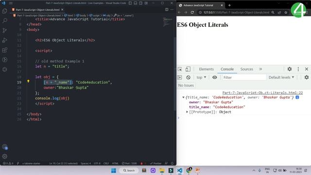 #7 Advance JavaScript Object Literals Tutorial  In Hindi | Advance JavaScript Tutorial In Hindi