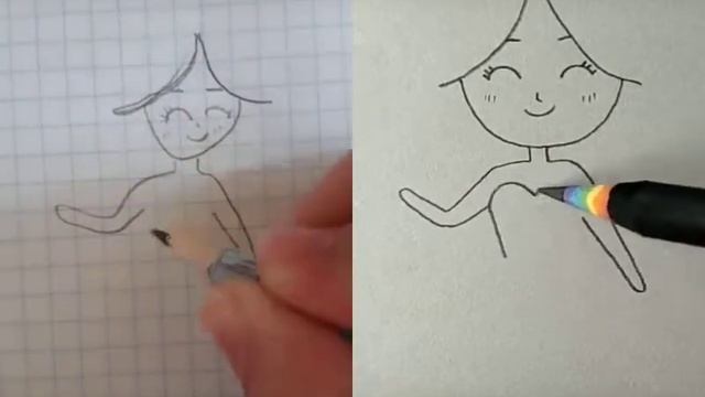 Как легко можно нарисовать девочку