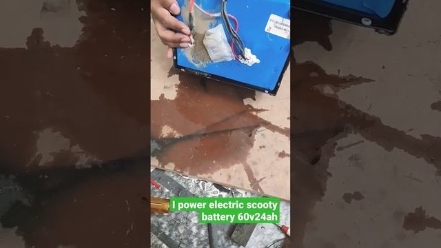 water damage for I power electric scooter battery 60 volt 24 years repair in home