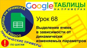 Google Таблицы. Урок 68. Выделение ячеек в зависимости от динамически изменяемых условий