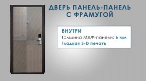 Дверь Панель-Панель с фальш-фрамугой. Снаружи ФЛП-540. Внутри ГЛАДКАЯ 3D ПЕЧАТЬ