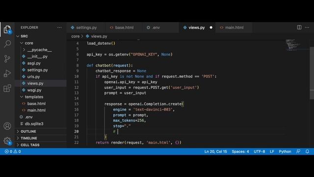 How to use chatGPT with Python ? | Create a chatbot with open AI and Django