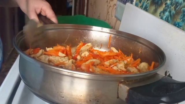 Мой рецепт салата Фунчоза.#салат #рецепт#курица #