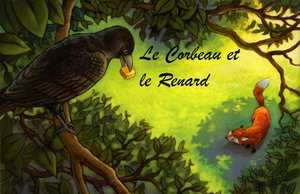 Ворона и лисица.Басня Лафонтена на французском.
