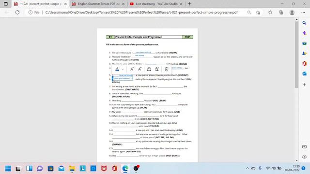 Present Prefect Simple and Progressive Excerises смотреть онлайн
