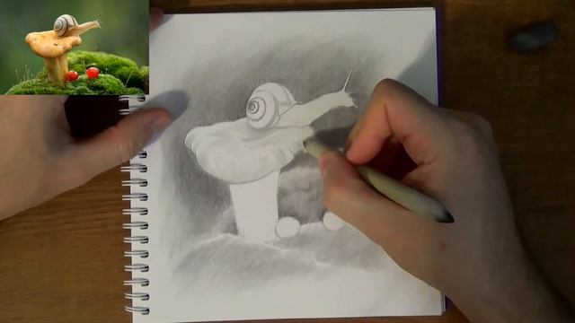 Рисуем улитку простым карандашом и растушкой смотреть онлайн