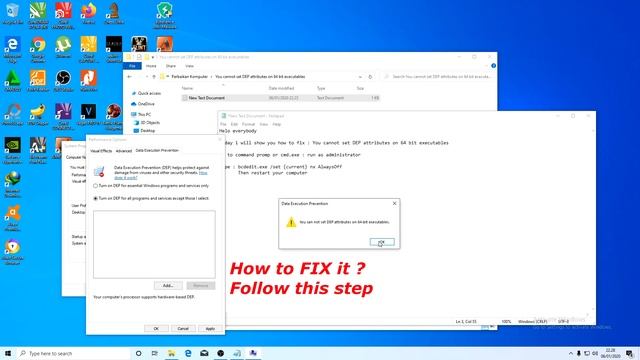 You cannot set DEP on 64 bit FIX 2020 just 1 click смотреть онлайн