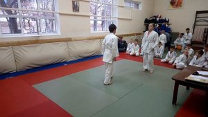 Экзамен на желтый пояс 5Кю в дзюдо. Коля старший сын