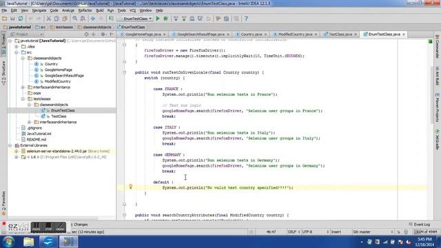 Enum and switch - 5th Java Training Video